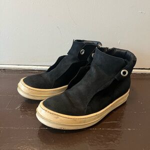 Rick Owens Black High-Top Sneakers